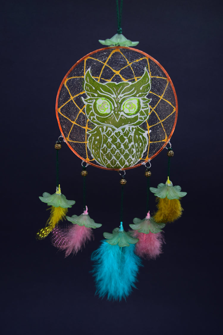 OWL GLASS DREAM CATCHER